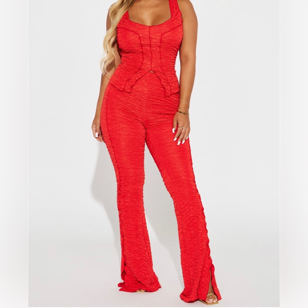 Fashion nova orange two piece set M